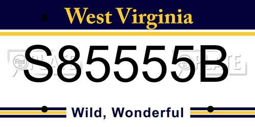 S85555B West Virginia License Plate