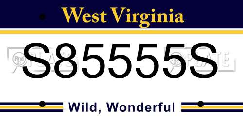 S85555S West Virginia License Plate