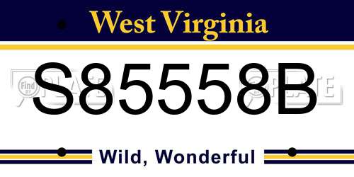 S85558B West Virginia License Plate