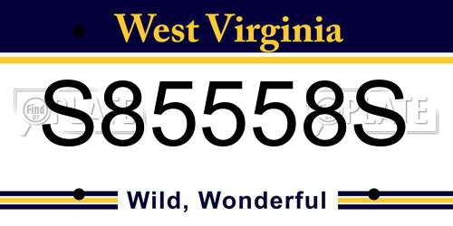 S85558S West Virginia License Plate