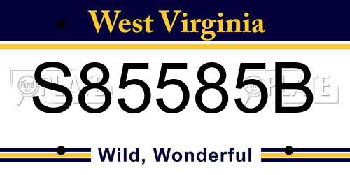S85585B West Virginia License Plate