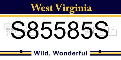 S85585S West Virginia License Plate