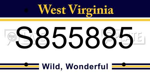 S855885 West Virginia License Plate