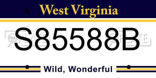 S85588B West Virginia License Plate
