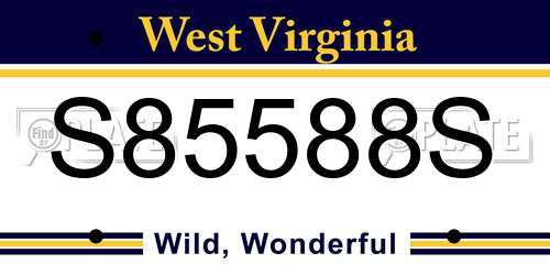 S85588S West Virginia License Plate