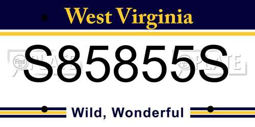 S85855S West Virginia License Plate