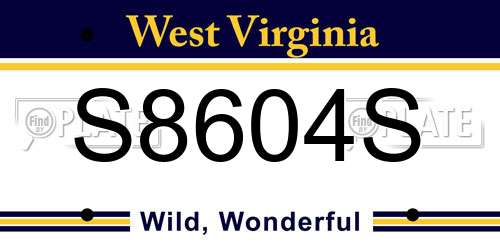 S8604S West Virginia License Plate