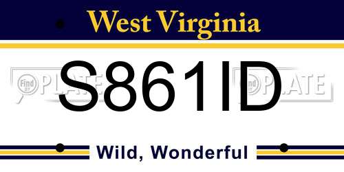 S861ID West Virginia License Plate