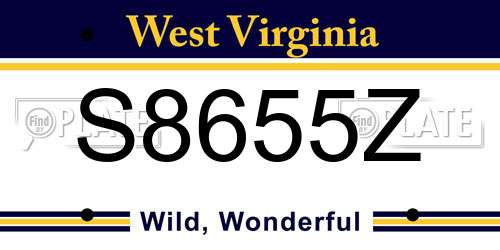 S8655Z West Virginia License Plate