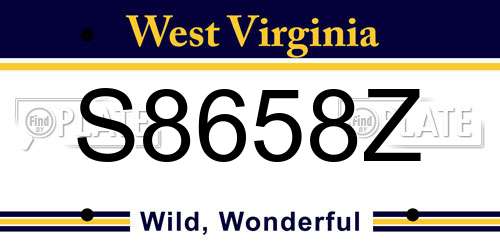 S8658Z West Virginia License Plate
