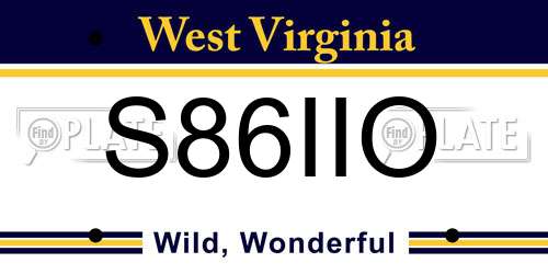 S86IIO West Virginia License Plate