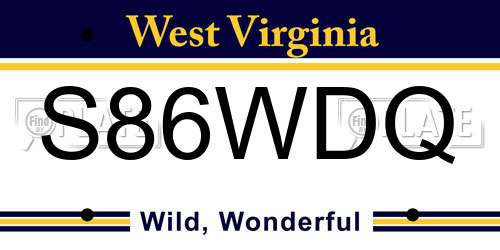 S86WDQ West Virginia License Plate