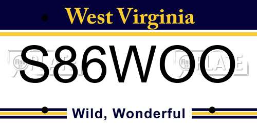 S86WOO West Virginia License Plate