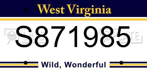 S871985 West Virginia License Plate