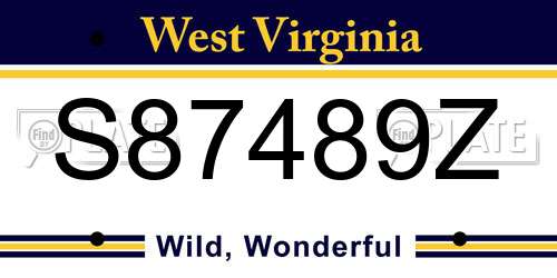S87489Z West Virginia License Plate