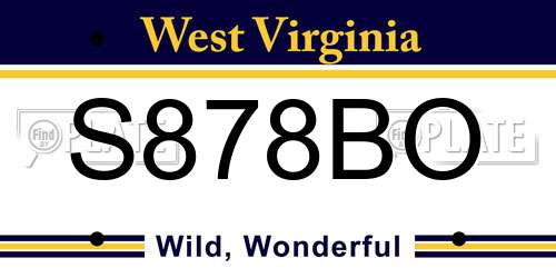 S878BO West Virginia License Plate