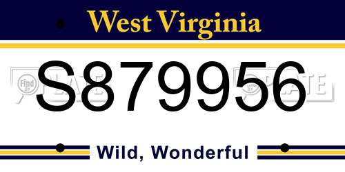 S879956 West Virginia License Plate
