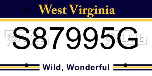 S87995G West Virginia License Plate