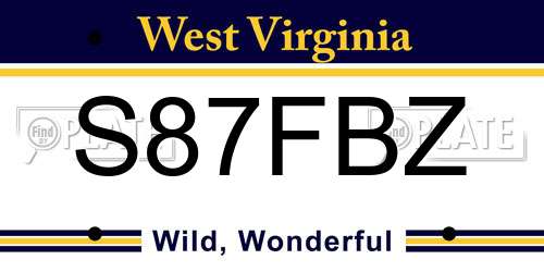 S87FBZ West Virginia License Plate