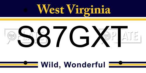 S87GXT West Virginia License Plate