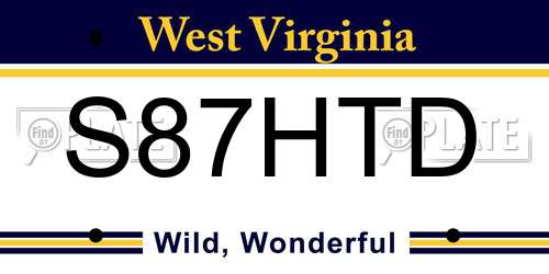 S87HTD West Virginia License Plate