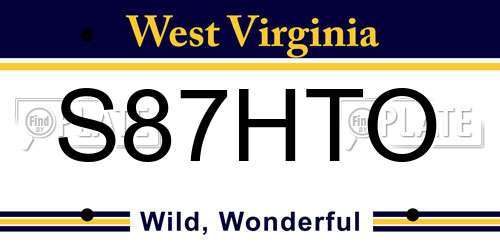 S87HTO West Virginia License Plate