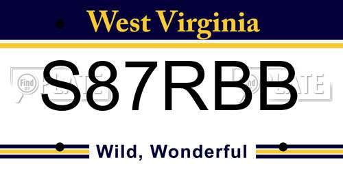 S87RBB West Virginia License Plate