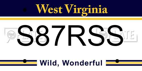 S87RSS West Virginia License Plate