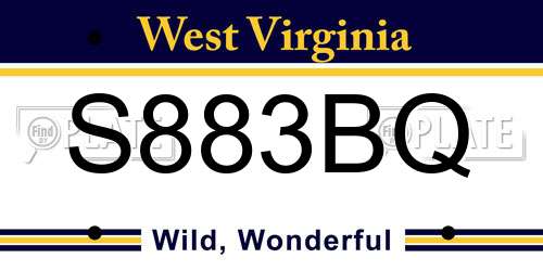 S883BQ West Virginia License Plate