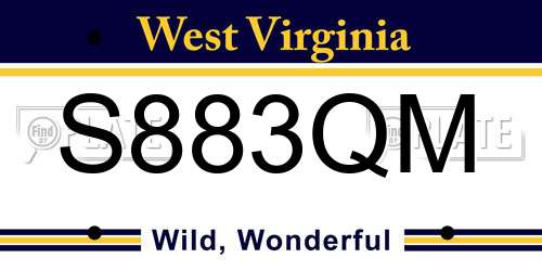 S883QM West Virginia License Plate