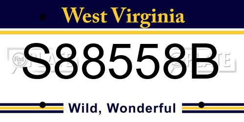 S88558B West Virginia License Plate