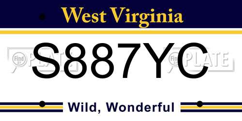 S887YC West Virginia License Plate