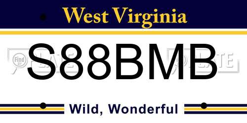 S88BMB West Virginia License Plate