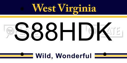 S88HDK West Virginia License Plate