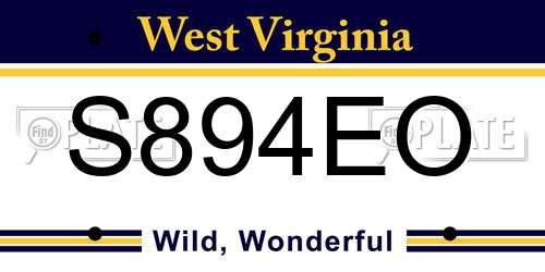 S894EO West Virginia License Plate