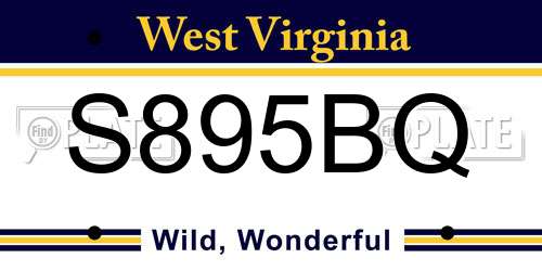 S895BQ West Virginia License Plate