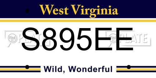 S895EE West Virginia License Plate