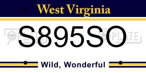S895SO West Virginia License Plate
