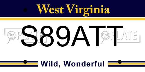 S89ATT West Virginia License Plate