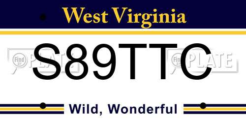 S89TTC West Virginia License Plate