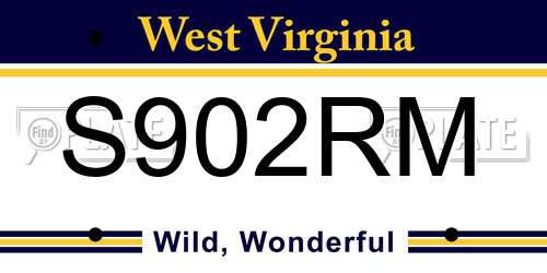 S902RM West Virginia License Plate