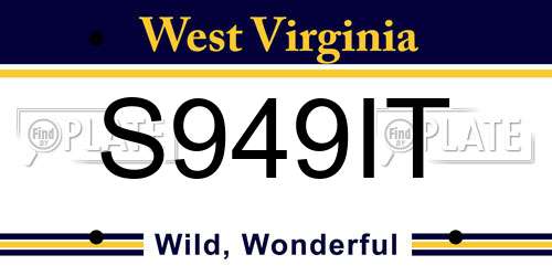 S949IT West Virginia License Plate