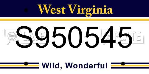 S950545 West Virginia License Plate