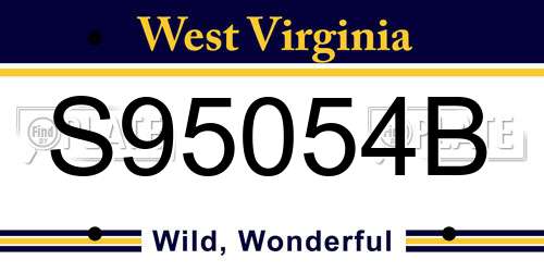 S95054B West Virginia License Plate
