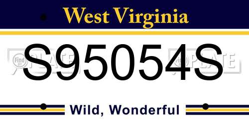 S95054S West Virginia License Plate