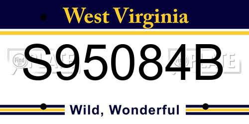 S95084B West Virginia License Plate