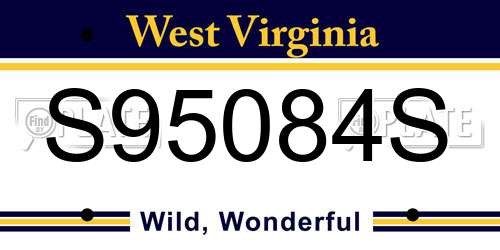 S95084S West Virginia License Plate