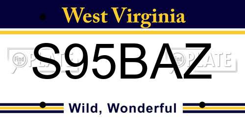 S95BAZ West Virginia License Plate