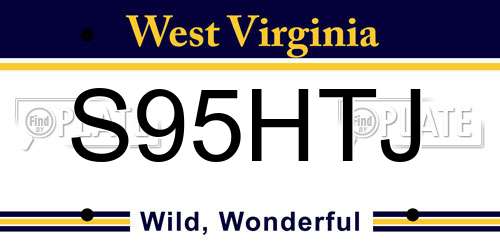 S95HTJ West Virginia License Plate