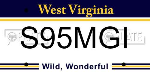 S95MGI West Virginia License Plate